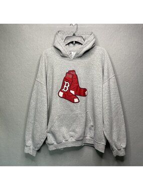 Red Sox Gray Hoodie XL Wide World Sportswear 50/50 Cotton Polyester Blend